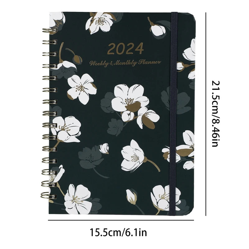 Daily Calendar Planner Coil Notebook 2024